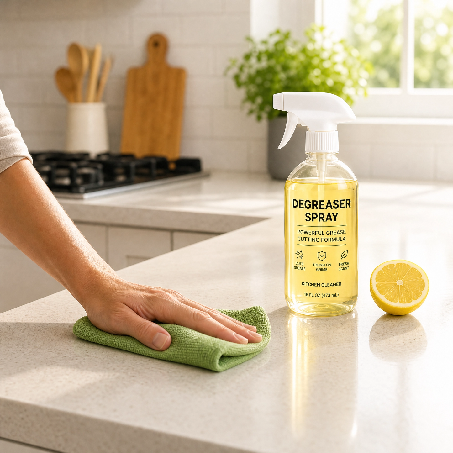 Powerful Kitchen Degreaser Spray Bottle – Fast Acting Grease Remover