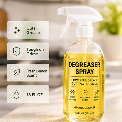 Powerful Kitchen Degreaser Spray Bottle – Fast Acting Grease Remover