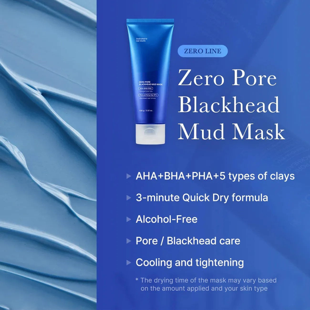Zero Pore Blackhead Mud Facial Mask - Skin Cooling & Pore Tightening