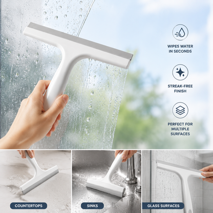 Shower Glass & Window Squeegee Cleaner – Streak-Free Water Wiper for Bathroom & Kitchen Surfaces