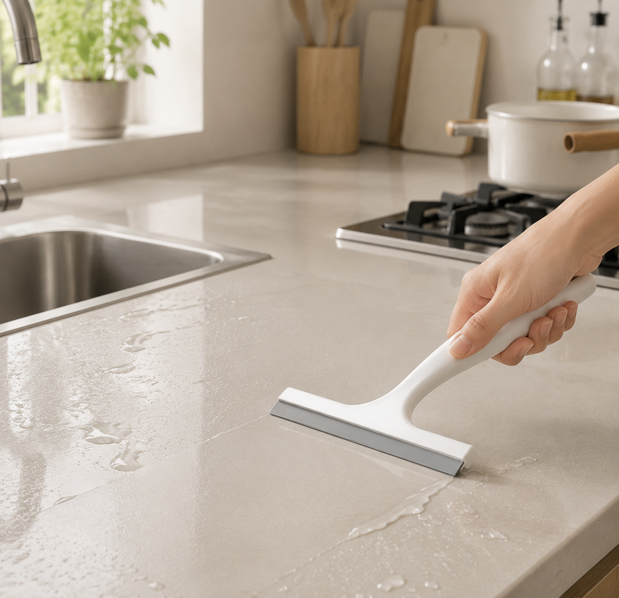 Shower Glass & Window Squeegee Cleaner – Streak-Free Water Wiper for Bathroom & Kitchen Surfaces