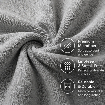 Microfiber Cleaning Cloth – Lint Free, Streak Free, Reusable Multi-Surface Kitchen & Home Cleaner