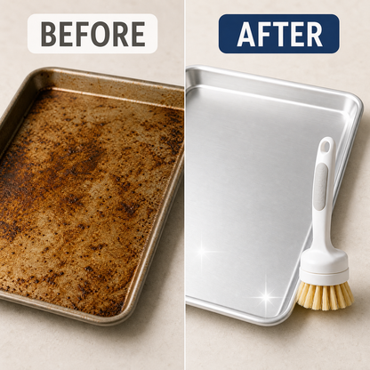 Long Handle Kitchen Scrub Brush – Heavy Duty Cleaning Brush for Pots, Pans & Hard-to-Reach Areas