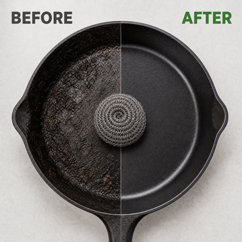 Heavy Duty Stainless Steel Scrubber Ball – Burnt Food & Grease Remover